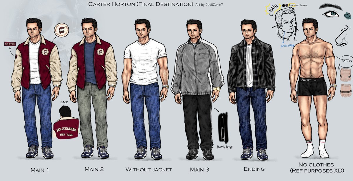 I updated my Carter Horton reference sheet 🏈 

#FinalDestination    #finaldestinationart #carterhorton #finaldestinationoc #art