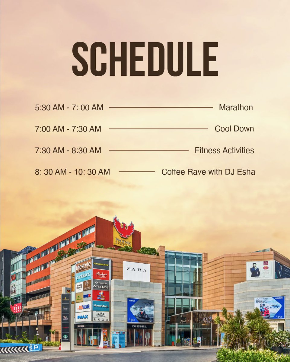 pmcchennai's tweet image. ✨Lace up, run strong, and fuel your spirit!
🏃♂️ Unity Run 2.0 kicks off an action-packed morning.
💪 Cool down, recharge, and groove with fitness vibes.
☕ End it high with the Coffee Rave and DJ Esha’s beats!
#UnityRun #PhoenixMarketcityChennai #RunForACause #CoffeeRave #DJESHA