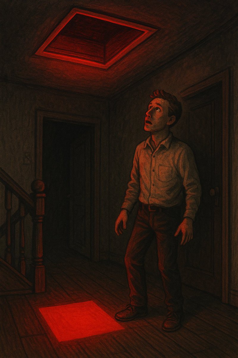 Vanavond komt deel XI online van 'het zolderluik'. Deeltje 10 kun je hieronder nog eens lezen. Wat is toch dat rode licht dat vanuit het zolderluik naar beneden straalt? En waar is Anna? stevenvanbeek81.substack.com/p/het-zolderlu…