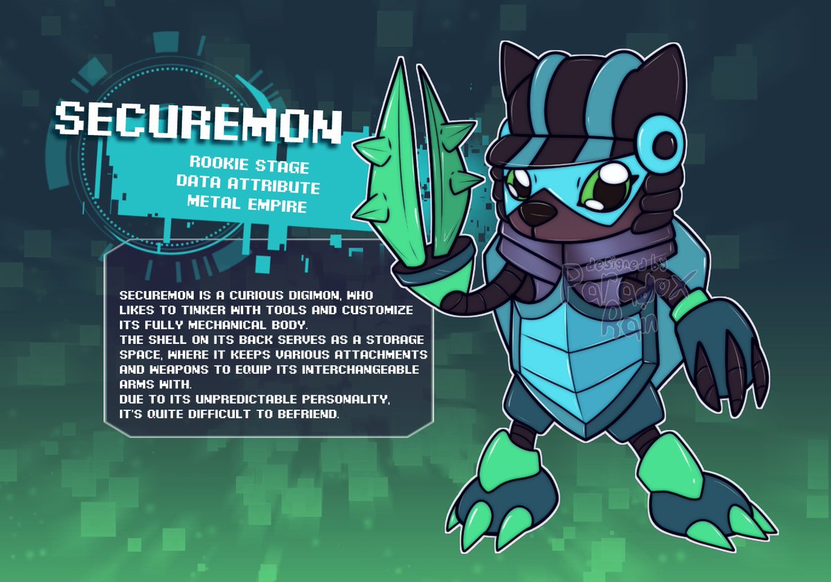Rain (@paradox_rain) on Twitter photo Securemon ๐ #digimon DigiDestined partner of Expymon! Securemon ๐ #digimon DigiDestined partner of Expymon!
