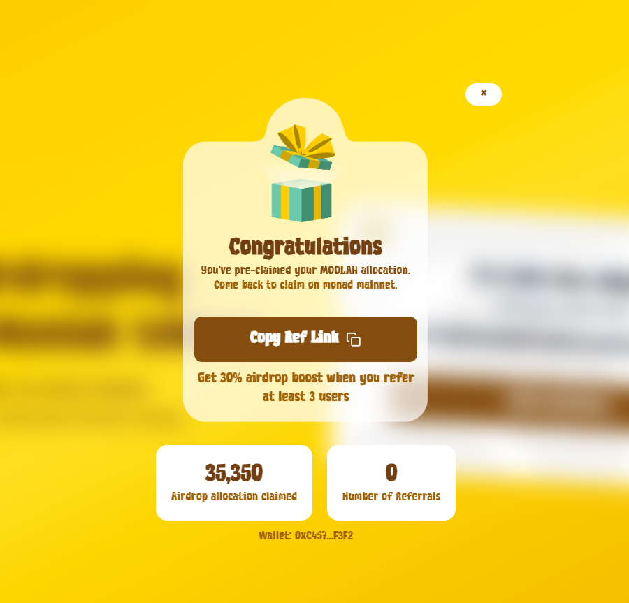 KutdemS's tweet photo. 🔥 Just claimed my share of the #Moolah madness! Have you staked your claim yet? Don't miss out on this epic airdrop! https://t.co/tquMsj1mbh 💰🚀 #CryptoLife #AirdropAlert https://t.co/OwxHk38A2r