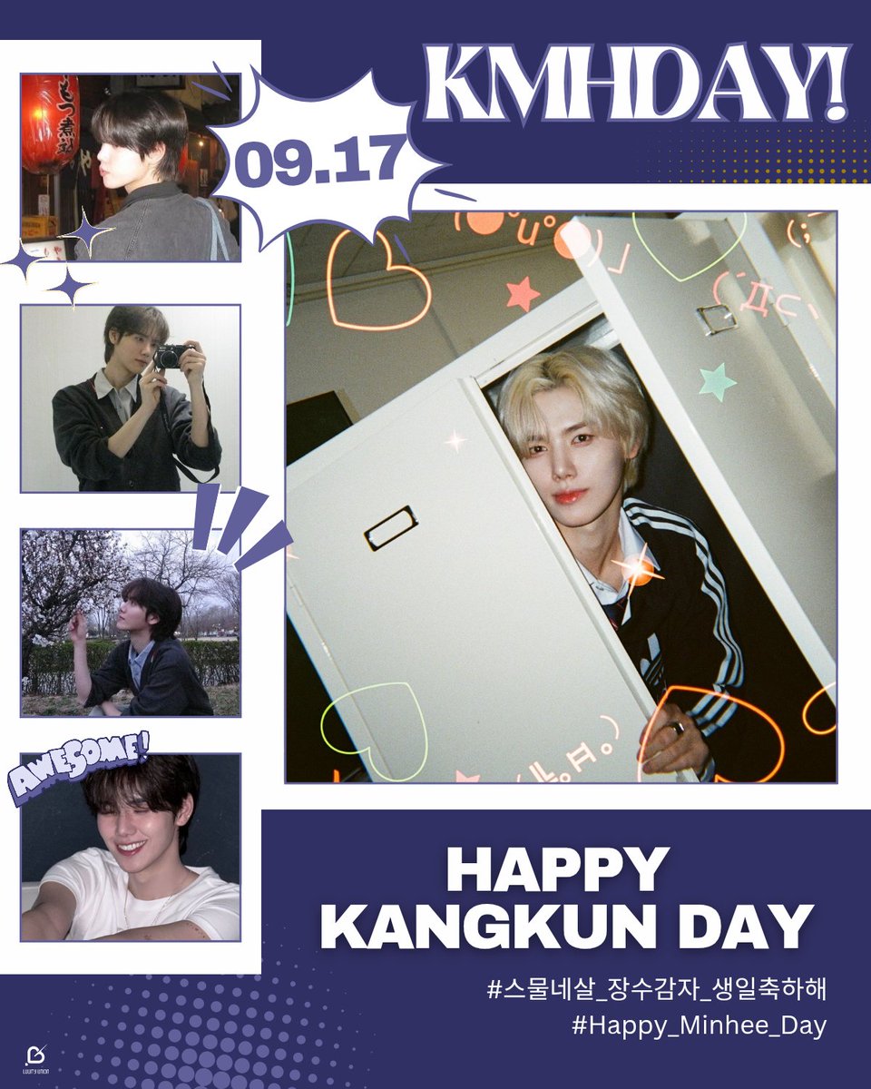 🐶 KMH BDAY PARTY 🐶

LUVITY! It's time for a celebration as it is our dear Minhee's day. Let's party and drop tags!

HAPPY KANGKUN DAY
#스물네살_장수감자_생일축하해
#Happy_Minhee_Day