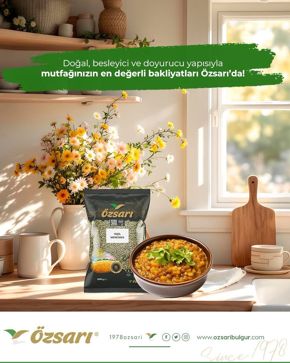 Doğal, besleyici ve doyurucu yapısıyla mutfağınızın en değerli bakliyatları Özsarı'da!

#Özsarı #Bulgur #Bakliyat #SağlıklıBesin #ÖzsarıGıda