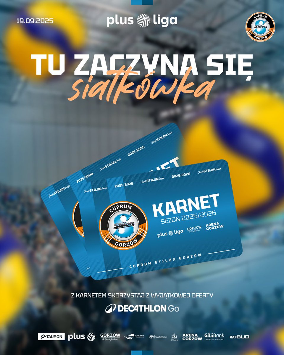 TU ZACZYNA SIĘ SIATKÓWKA! 🏐

Razem budujemy atmosferę, która niesie naszą drużynę. Dołącz i bądź z nami w sezonie 2025/2026 - 19 września rusza sprzedaż karnetów na mecze #PlusLiga

🔗stilongorzow.com/aktualnosci/tu…
