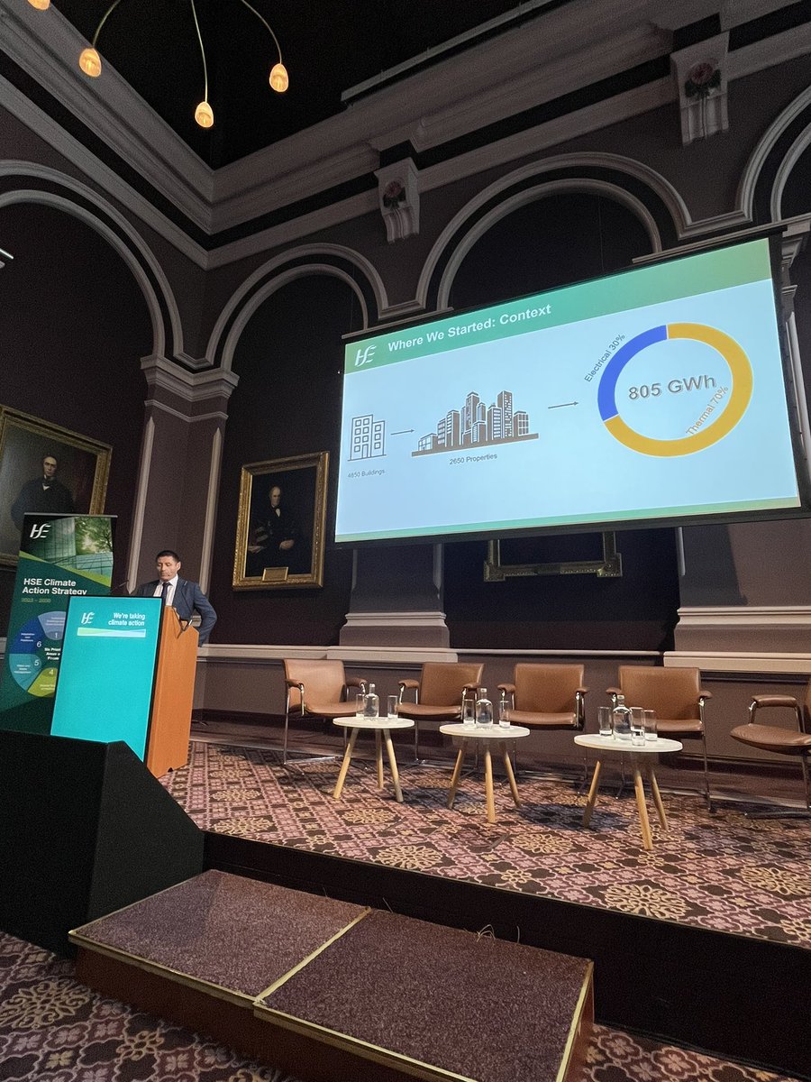 ClimHealthIre's tweet image. Kevin Sheridan, Estate Manager with the  HSE Capital Estates, giving a detailed presentation of the energy upgrades of the HSE’s buildings. 

#ClimateHealth – The Time is Now
 
@HSELive @ClimHealthIre @ProgrammeSpark @crowley_philip @RoisinQI
