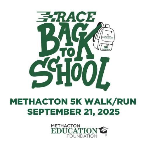 Lace up for a great cause! Join us for the 3rd Annual Race Back to School 5K on Sunday, September 21, 2025.
Run, walk, or cheer us on—all proceeds support the Methacton Backpack Program, providing essential food to local families.

5K: 9:00 AM
Kids Fun Run: 8:30 AM
Location: