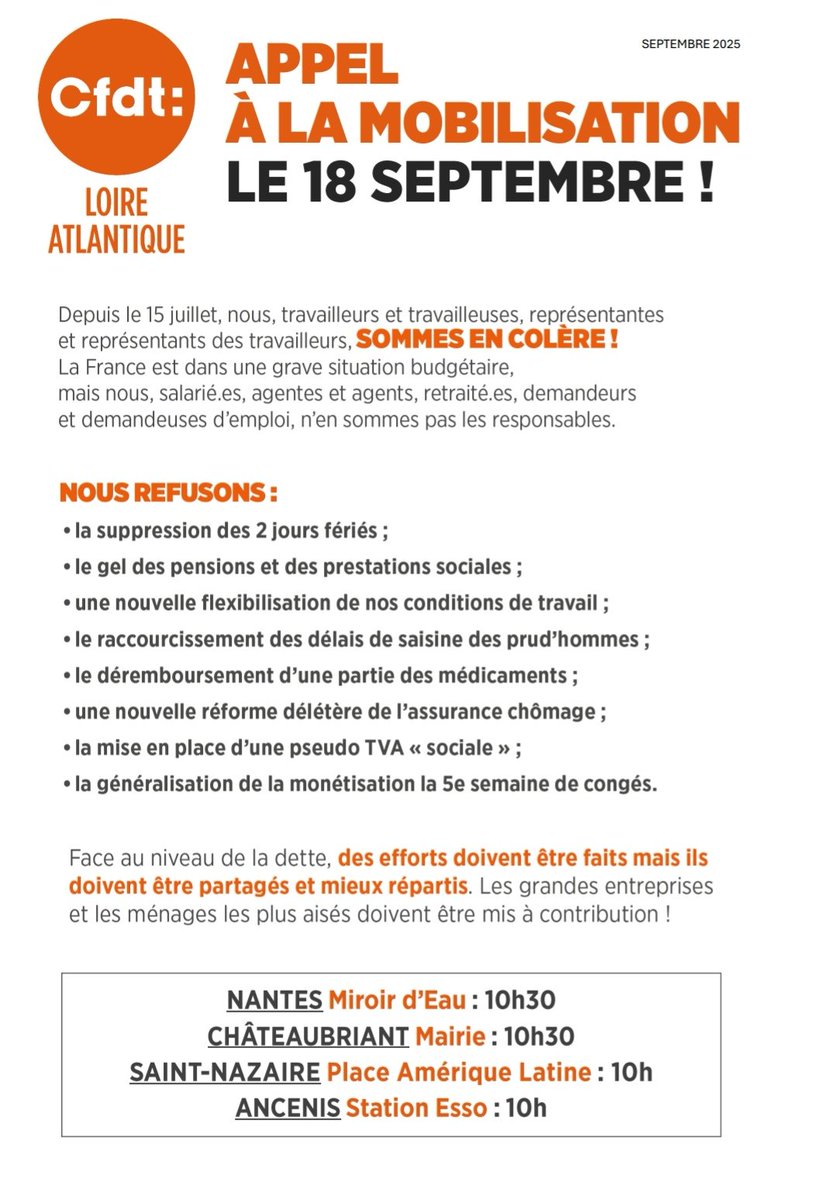 CFDT Sémitan (Transports Agglomération Nantaise) tweet media