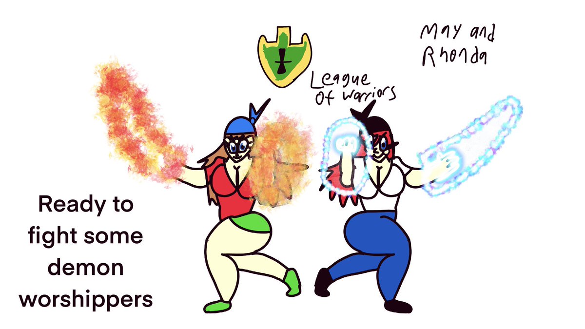 Rndmxx3's tweet photo. May and Rhonda #art #icesword #firesword enjoy 😊 https://t.co/mKUfIGNep5