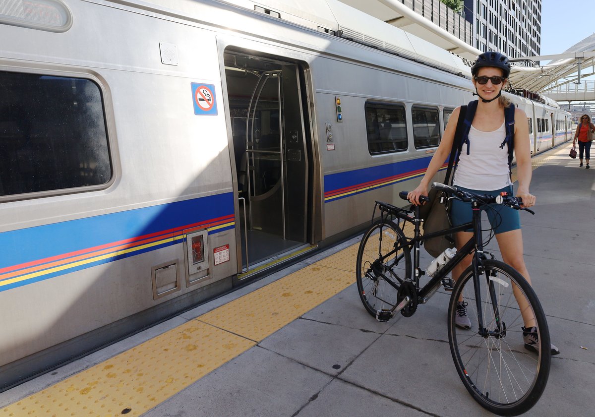 BTransportC's tweet photo. It’s #TransportationDemandManagement (#TDM) Week! TDM refers to the strategies that help people get where they need to go—without relying on solo car trips. Learn how your business can offer transit benefits to employees: https://t.co/lEVDwpNMNw Photos by @rideRTD @ACTNational https://t.co/MYSJIv5P6I