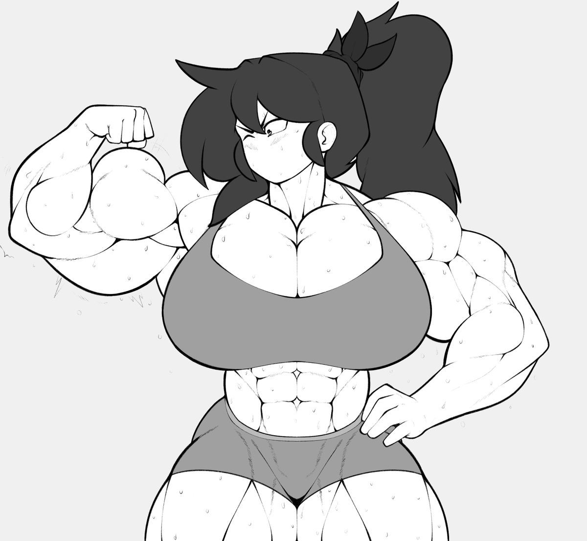 Made another drawing of <a href="/Tag_a_long3/">Tag-a-long</a>'s OC Marie. This time pumped up for Biceptember!
