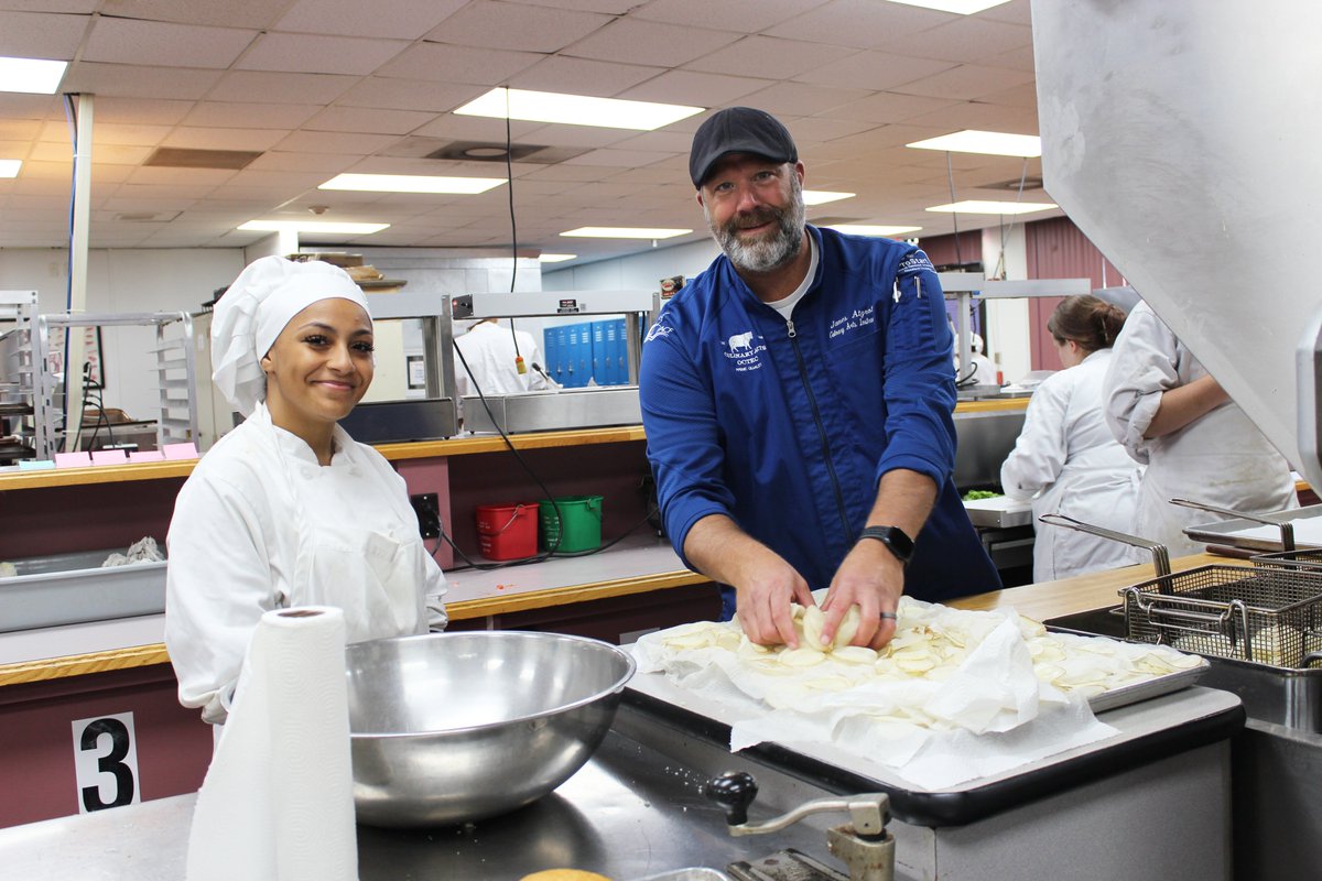 The halls at the Orleans Career and Technical Education Center are filled with smell of smoked pork today!  It is so exciting to have our Culinary Arts students with thier awesome teacher, Chef James Atzrott, back in the kitchen again working their culinary magic!
