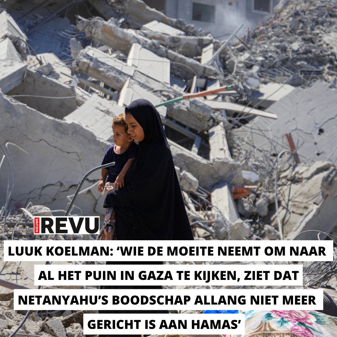 Columnist <a href="/LuukKoelman/">Luuk Koelman</a>: ‘Wie de moeite neemt om naar al het puin in Gaza te kijken, ziet dat Netanyahu’s boodschap allang niet meer gericht is aan Hamas' trib.al/xyKxSzA
