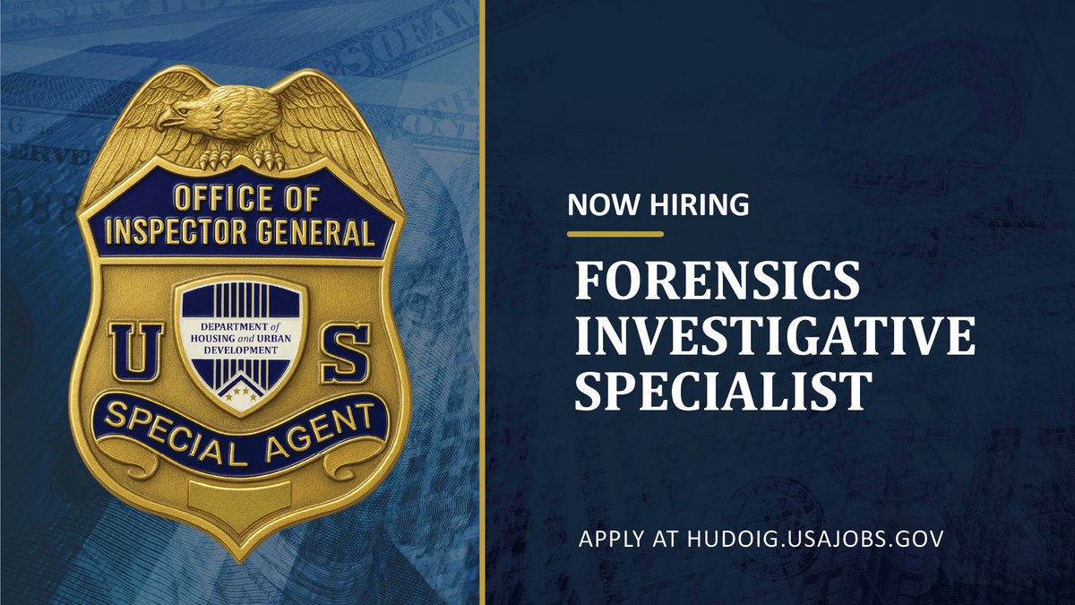 Ready to apply your world-class computer forensics skills on a premier team of law enforcement professionals? HUD OIG is hiring!

Position: Forensics Investigative Specialist
Location: Washington, DC
Apply here ASAP: usajobs.gov/job/845772800