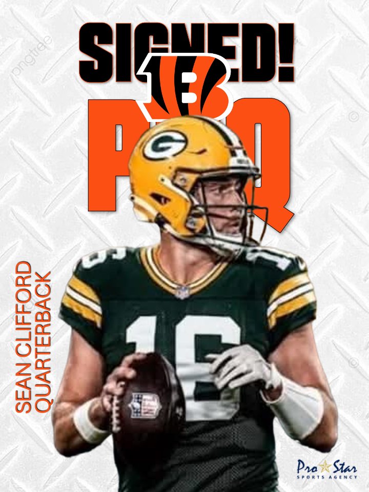 Congratulations to former <a href="/packers/">Green Bay Packers Football Club</a> and <a href="/PennStateFball/">Penn State Football</a> QB <a href="/seancliff14/">Sean Clifford</a> on signing with the <a href="/Bengals/">Cincinnati Bengals</a>! LET'S GO!! #ProStarFamily