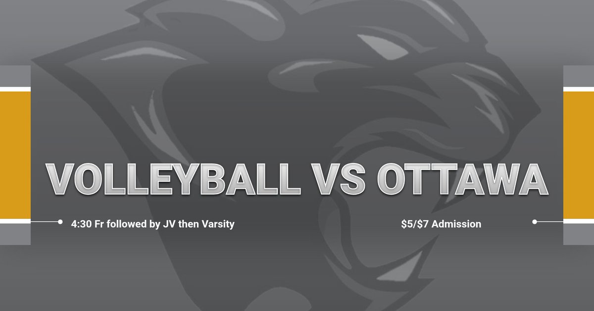 Volleyball takes on Ottawa at home today starting with Freshmen at 4:30.  $5 &amp; $7 at the gate, GoFan Link: gofan.co/event/3689890?…  

Game will be live streamed:  youtube.com/watch?v=hp6RAR…
