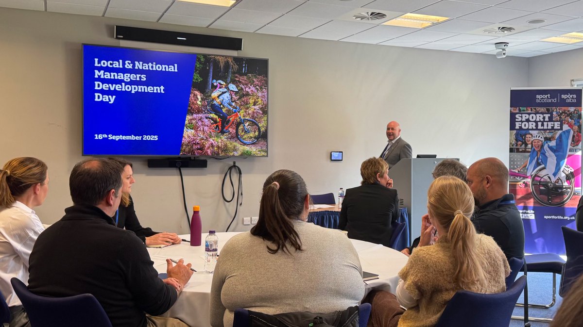 KeithThomasJohn's tweet photo. Great to spend a day representing @ScottishHockey and connecting with colleagues @sportscotland Managers Development Day 🙌🏼

Really great to hear from @NetballScotland and their innovative approach with #ActiveDundee, and @RYAScotland legacy following the @OrkneyCouncil Games 👏🏼 https://t.co/xdjPuk9ngo