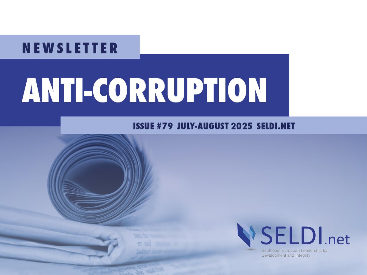 SELDI_Network's tweet photo. The latest Anti-Corruption Newsletter is here: Reforming Regions, Resisting Corruption

Issue 79: July-August 2025

Read the newsletter here https://t.co/VDfPveLLIA https://t.co/jBvdH9Y909