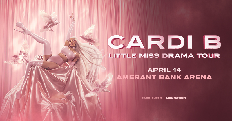 LiveNationFL's tweet photo. GET READY! 🐦‍⬛Cardi B is bringing the LITTLE MISS DRAMA TOUR to @AmerantArena on April 14, 2026!

Sign up now thru this Sunday, September 21st at 10pm PST for the artist presale 🐦‍⬛ https://t.co/sFygzPwTuy https://t.co/qFotmicfNs