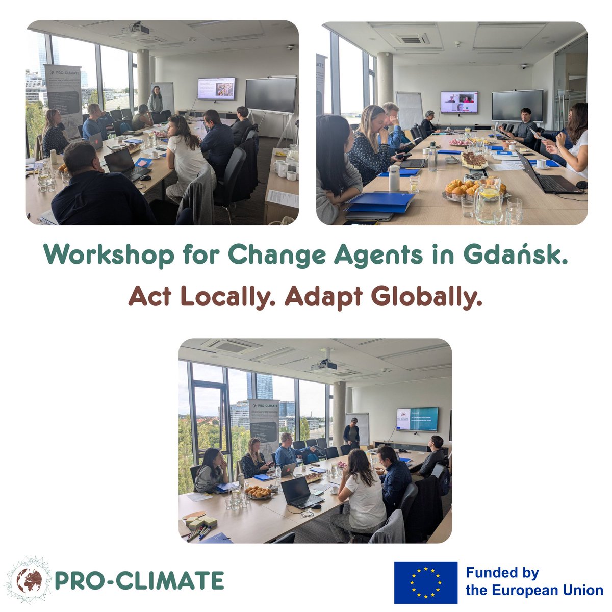 🚨 Live now in #Gdańsk: the #PROCLIMATE Change Agents Workshop!

🗓️ Sharing #LivingLab insights, adapting KPIs &amp; strengthening local #resilience 💪

#ClimateAction #EUProjects #Adaptation #ClimateResilience