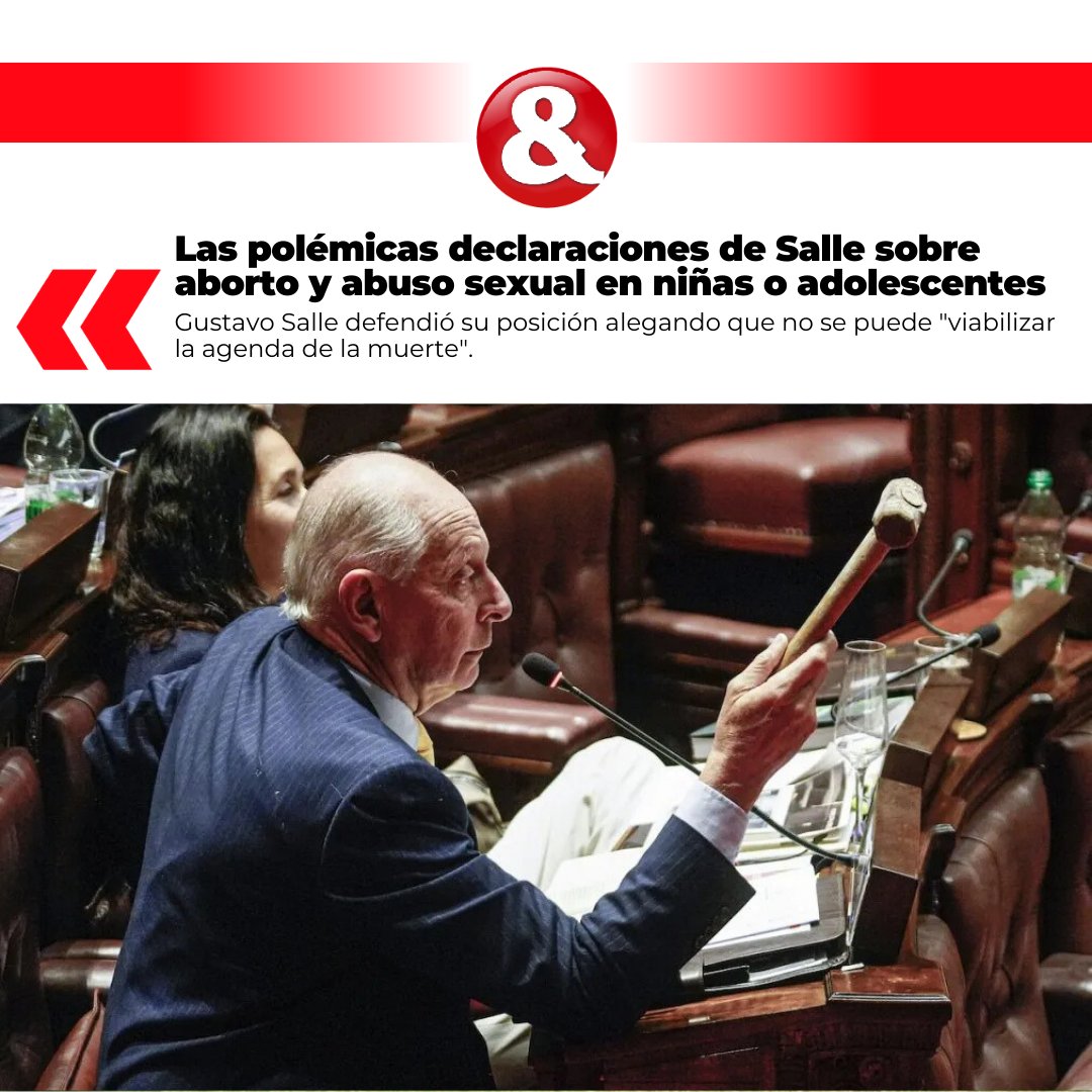 Salle cuestionó el aborto y dijo que una niña abusada sexualmente tendría que afrontar las consecuencias de un embarazo no deseado: "no puede abortar".

▶️💻🔗bit.ly/46lMwpt