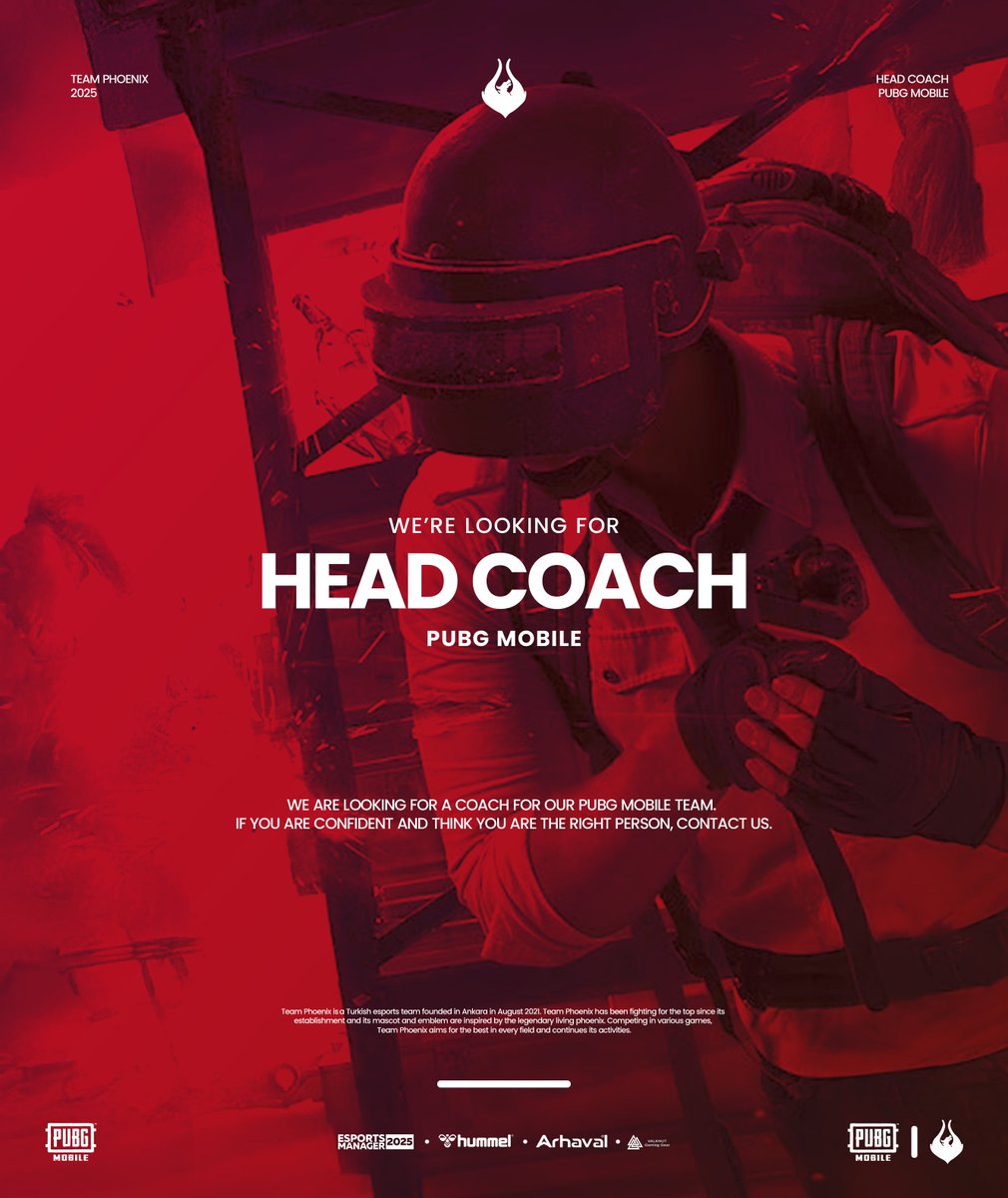 🎯 Stratejinin Başına Geç! 🎯

Takımımızı bir üst seviyeye taşıyacak, oyuncularımızın gelişimine katkı sağlayacak ve stratejik vizyonuyla bize yol gösterecek Koç arıyoruz.

📩 Detaylar ve başvurular için linkedin.com/jobs/view/4299… adresinden hemen başvurabilirsiniz.

🔥 Phoenix ile