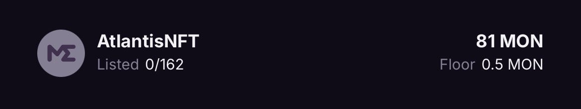 Franz65378757's tweet image. Hi Monad Community 👋 @monad #monadcommunity Get your legendary NFTs, after more than 3240 tsx this is my Collection @AtlantisDEX_xyz 👉 162 NFTs 
150 Rare 92.6% 🔱
9 Ultra Rare 5.6% 🔱
3 Legendary 1.9% 🔱
#MonadTestnet #atlamtis #monad