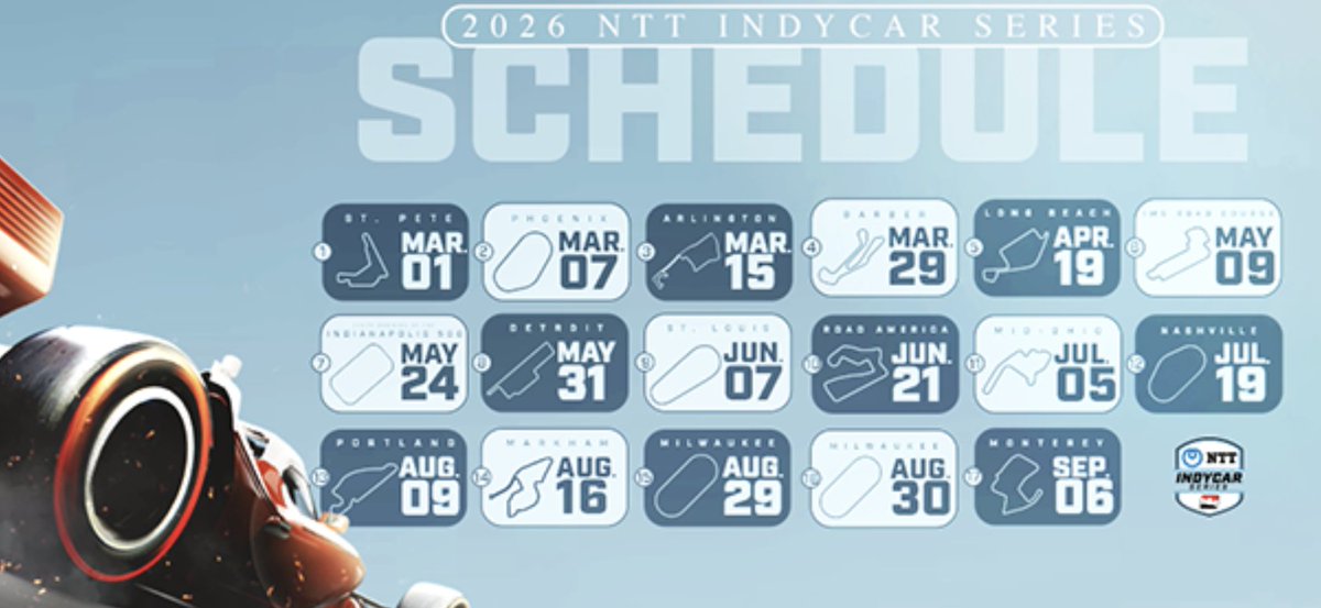 SpeedFreaks (@speedfreaks) on Twitter photo HAPPENING: <a href="/IndyCar/">NTT INDYCAR SERIES</a> announces the 2026 #IndyCar schedule.
We SEE you <a href="/phoenixraceway/">Phoenix Raceway</a>! 😉😜 HAPPENING: <a href="/IndyCar/">NTT INDYCAR SERIES</a> announces the 2026 #IndyCar schedule.
We SEE you <a href="/phoenixraceway/">Phoenix Raceway</a>! 😉😜