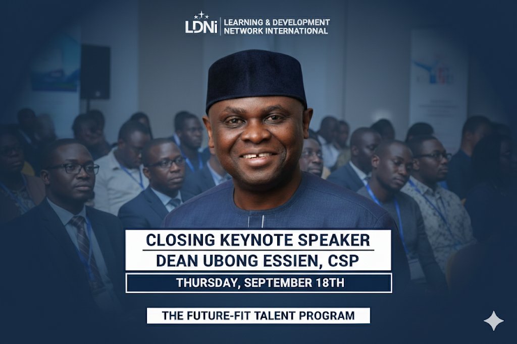 ubongessien's tweet photo. Closing Keynote Alert! I am excited to announce that I will be the closing keynote speaker at the 11th Champions of Talent Development Conference this Thursday, September 18th. #LDNI #FutureFitTalent #KeynoteSpeaker #UbongEssien #LearningAndDevelopment #CTD2025 #Nigeria https://t.co/FOIGhoEB25