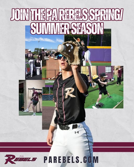 parebels's tweet image. Spring/Summer 2026 season is coming! 📷 Register now for PA Rebels tryouts and take the next step in your baseball journey.
 parebels.com
#BuiltForBaseball #tryouts #springbaseball #PlayerDevelopment #Champions #BuiltDifferent #collegebaseball