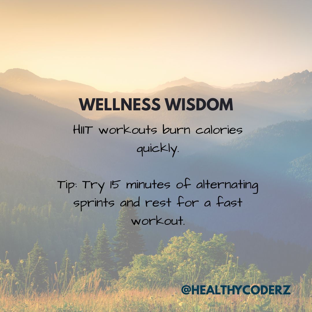 HealthyCoderz's tweet image. HIIT workouts burn calories quickly. 

#QuickWorkout #HIITTraining #HolisticFitness #BusyButHealthy #MindBodyStrength #EnergyBoostWorkout #WellnessInMotion #FitnessTipsDaily #WorkoutAnywhere #HolisticHealthAndFitness