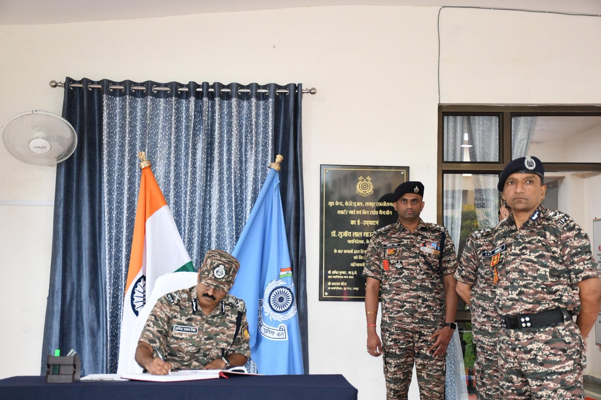 DG #CRPF Shri Gyanendra Pratap Singh visited #GCRaipur, took salute at Quarter Guard. He appreciated the impeccable turn out drill of guard. Lauded the upkeep and maintenance of the camp.
<a href="/ministryofhome1/">ministryofhomeaffairs</a>
<a href="/crpfindia/">🇮🇳CRPF🇮🇳</a> 
<a href="/CentralZoneCrpf/">Central Zone CRPF 🇮🇳</a> 
<a href="/cgsectorcrpf/">Chhattisgarh Sector CRPF</a>