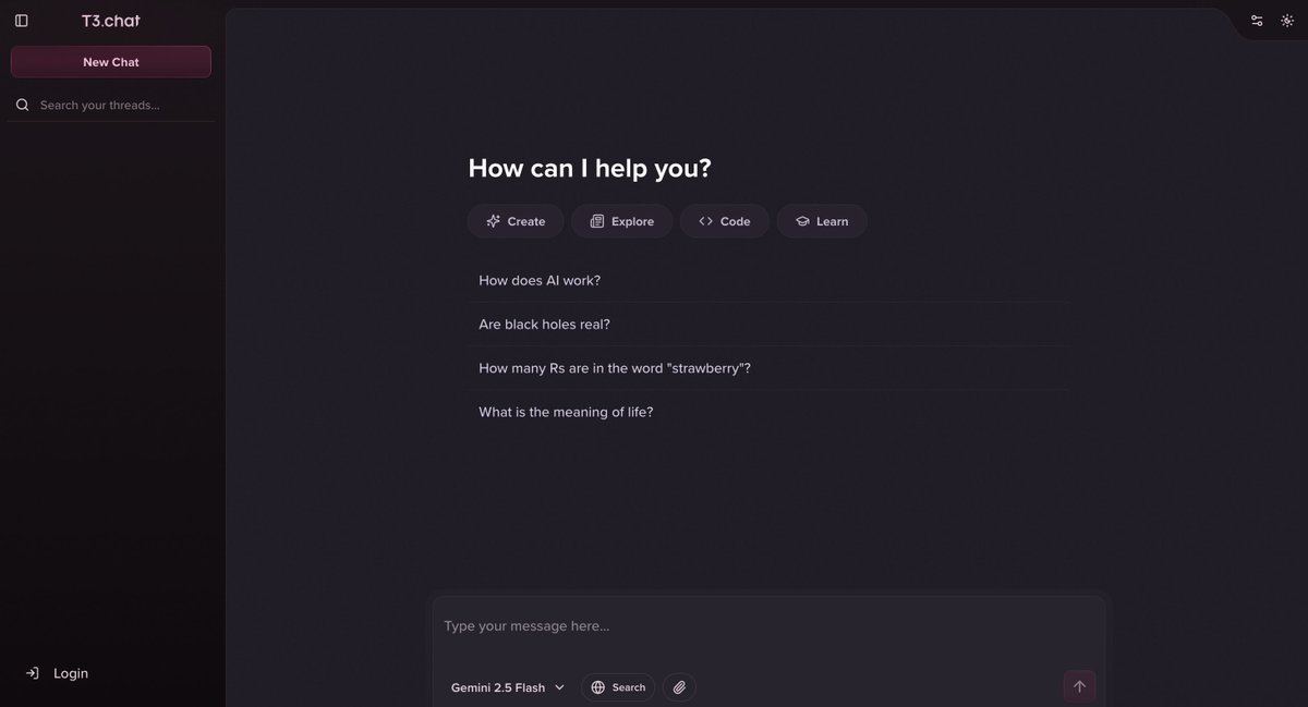 itsumeshk's tweet image. i don't see any spark in t3
>> mid ui vibes
>> not fixing anything real
>> zero agentic features
>> web search is just pain
feels like a mashup of random models duct taped into one awkward chat?
honestly thought theo would drop something wild here ngl
for a guy that gets so…