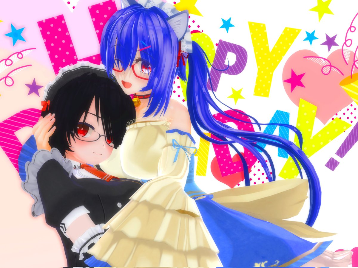 遅れ馳せながらもこもこさん(@ mocomoco2nd3d2)お誕生日おめでとうございます🎉 良き一年となりますように！
#COM3D2 #ふかふかもこもこ
