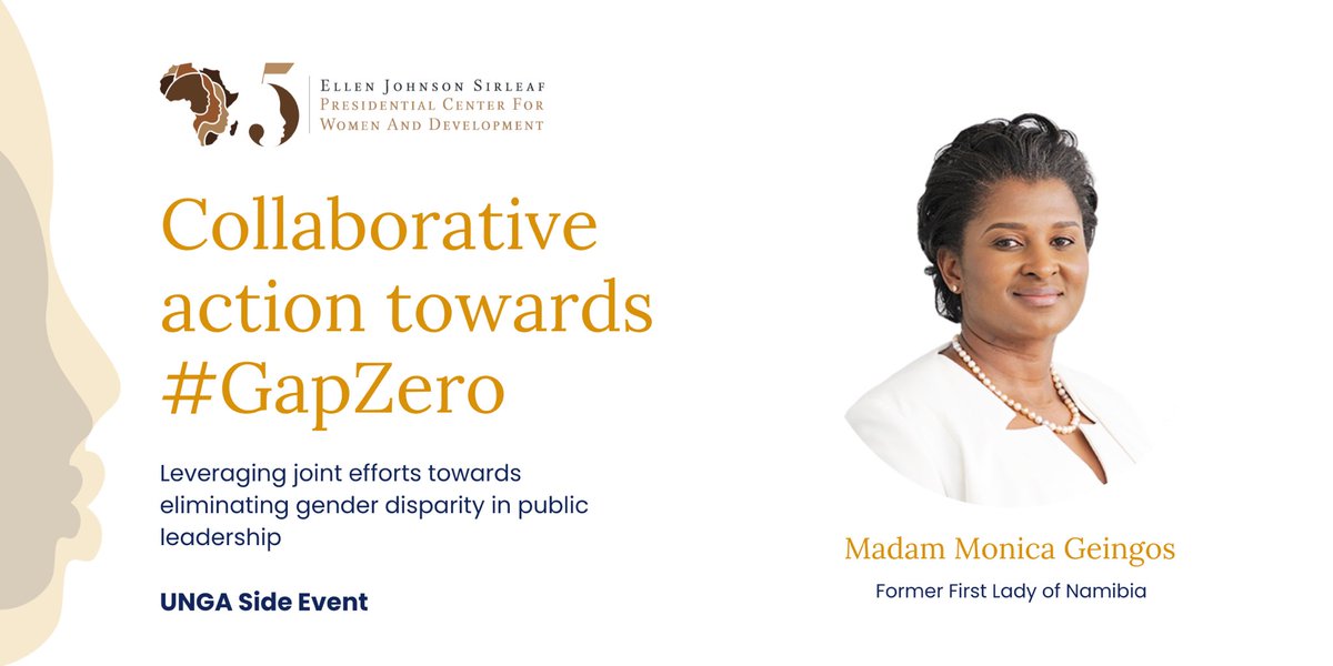 EJSCenter's tweet photo. 1/3
The EJS Center is headed to #UNGA80! 

This September, we join leaders, partners, and change-makers in New York to advance conversations on closing the gap in women’s public leadership. Through our #GapZero Initiative, we are championing a future where women and men share power equally in shaping public life. #GapZero is a call to urgent, collective action. 

At UNGA80, the EJS Center will spotlight how collaboration across regions, sectors, and generations can accelerate progress toward this goal and ensure women’s leadership is recognized as essential to global progress. 

Our side event: Collaborative Action Towards #GapZero, is set to take place on Friday, September 26, 2025 between 9:00 AM - 12:00 PM EST at the Ford Foundation Center for Social Justice. 
To RSVP: https://t.co/wzWGBfy6sU

This high-level dialogue will feature: 
- Remarks from our founder, @MaEllenSirleaf, Former President of Liberia 
- A fireside chat with H.E. @TrailblazrWoman, Former President of Ethiopia, moderated by  Madam @KalondoMonica, EJS Center Board Chair and @FirstLadyNam3