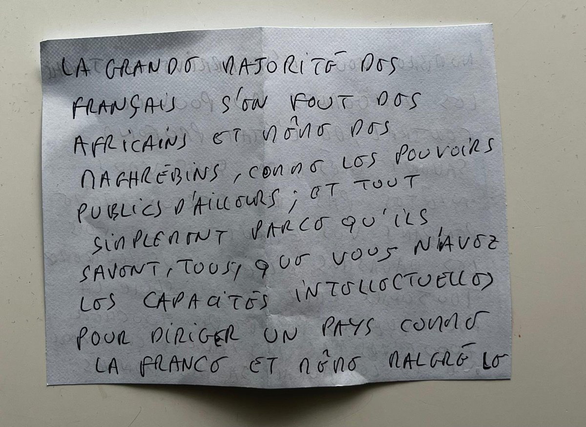 Après les appels anonymes haineux et menaçants, des individus abjects ont franchi un cap en m’envoyant un courrier raciste à mon domicile. Qu’ils sachent une chose : ni la peur ni l’intimidation ne m’arrêteront. Plainte déposée. Je continue ma mission, plus déterminé que jamais.