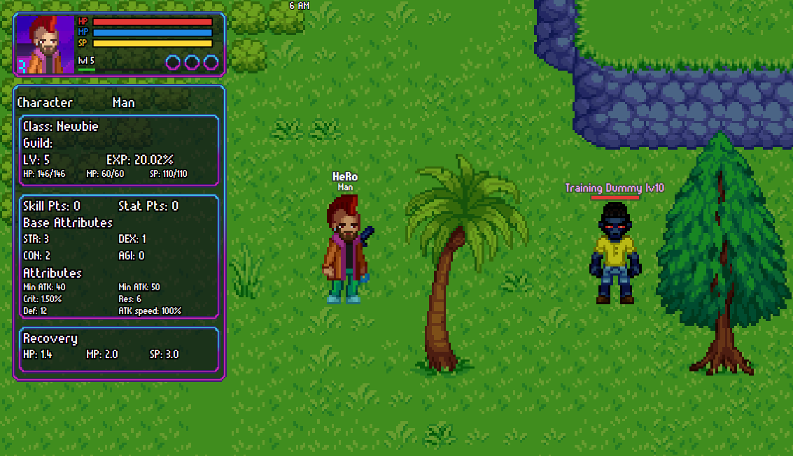 🚀 <a href="/CyberVerseGame/">CyberVerse</a> Update &amp; Sneak Peek 🚀

Character stats UI now live!
🔹 Attribute breakdown
🔹 Recovery stats
🔹 Training dummy for build testing
Level up, train smarter, prepare for what's next 👀

#IndieGame #IndieDev #PixelArt #GameDev #MMORPG #RetroGaming #GamingCommunity