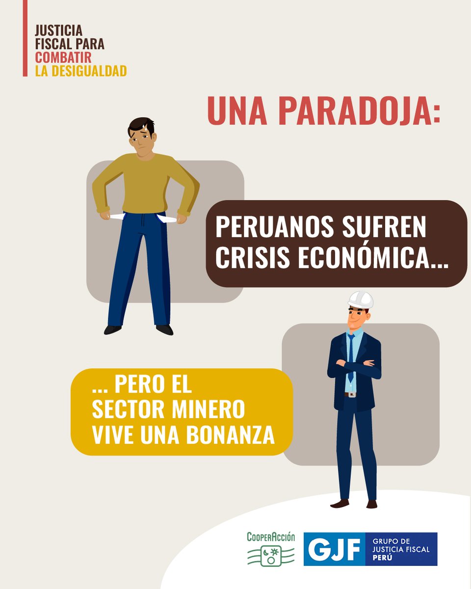 TributariaYa's tweet photo. 📈 Qué paradoja: crece el hambre y al mismo tiempo hay un boom minero. Las empresas más lucrativas como las mineras ¿pueden aportar más al país para enfrentar la crisis social? ¡El Perú necesita una reforma tributaria que asegure justicia fiscal y equidad! https://t.co/SNT5r8YbS4