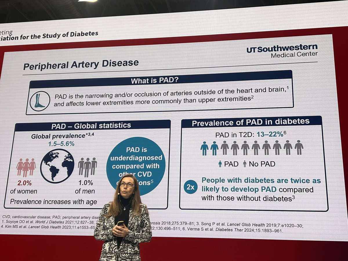 Se espera un incremento del 45% en la prevalencia de #DT2. Debemos estar alertas en la detección oportuna de nefropatía y de enfermedad arterial periférica #EASD2025