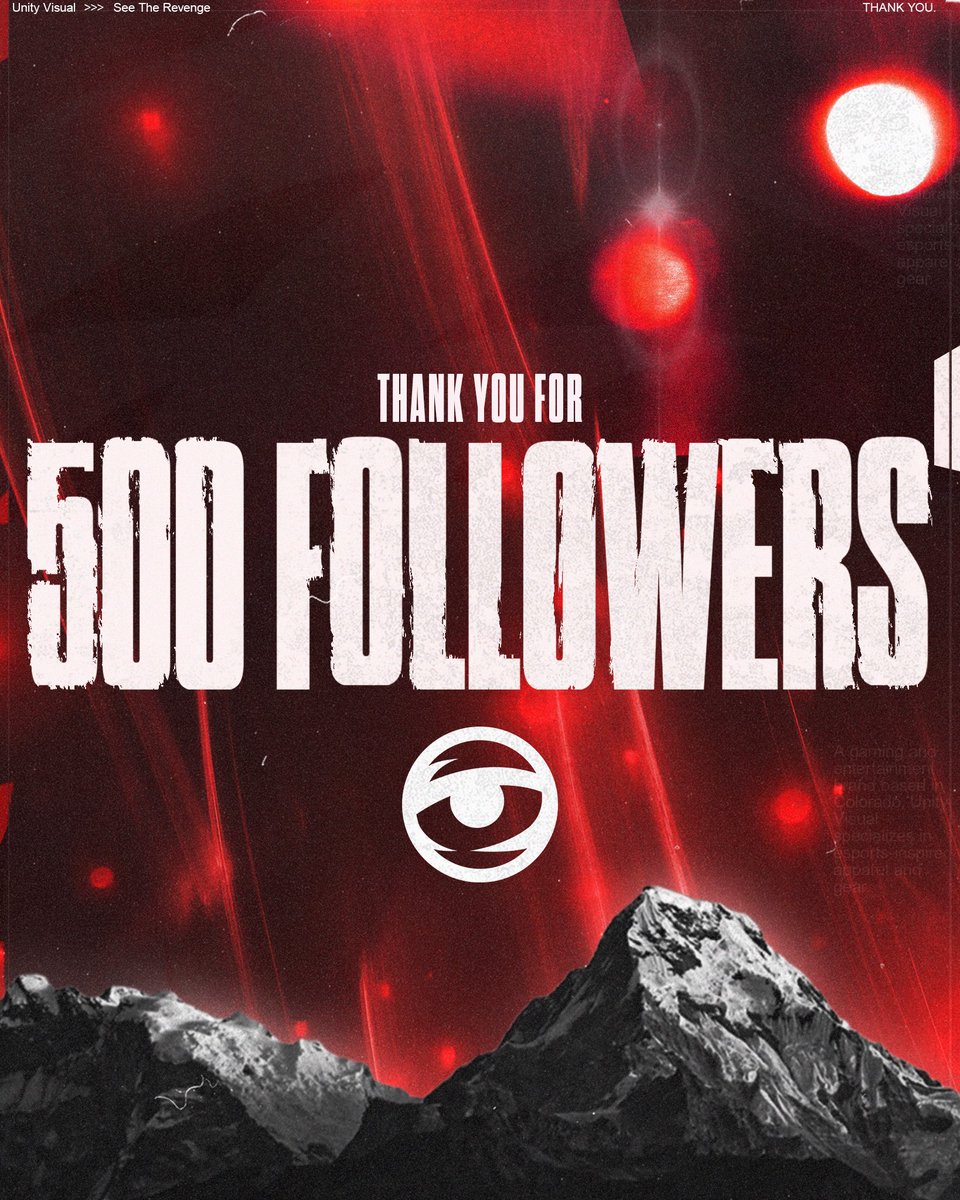 From everyone here at Unity Visual, we want to thank ya’ll for 500 followers! 

We couldn’t be more grateful for all the likes, comments, and shares! To all of our Visual fans world-wide, you make this journey with it.

We’re seeing the vision👁️

#SeeTheVision | #SeeTheRevenge