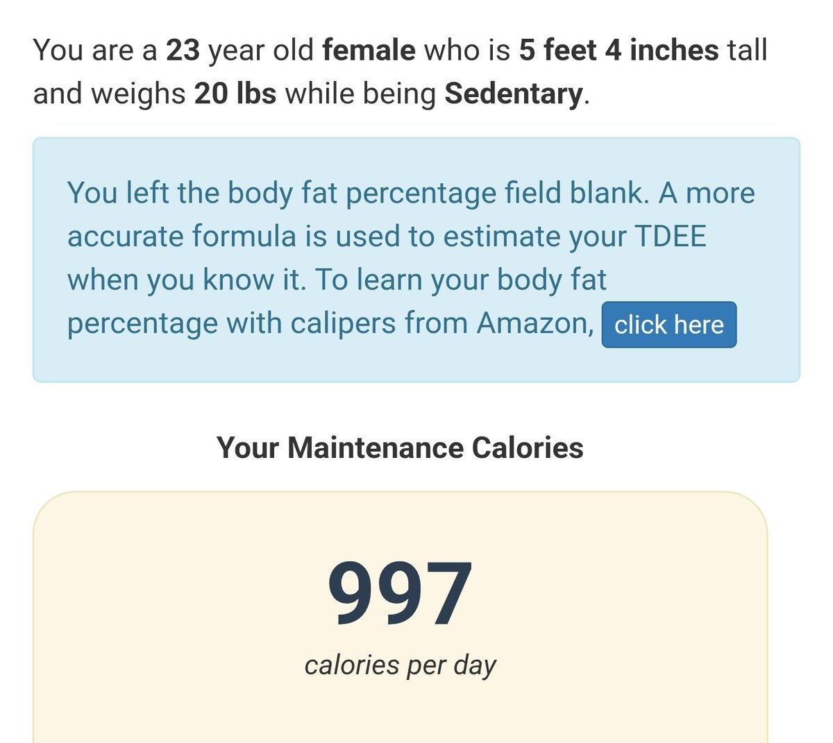 xoxoFallen's tweet image. Discovered in the GC today: to have your TDEE under 1000 cals youd have to be impossibly thin. At 5'4, that's 20 pounds. Not even your bones would be that weight. It's ok to need to eat to function, esp at work/school. Please let yourself function. Stay safe lovely people ✨