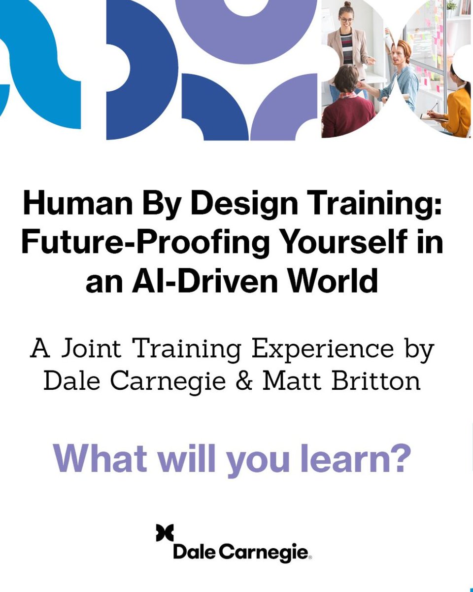 josephkhart's tweet image. 🌐Soft skills are no longer optional, they are essential. 
#HumanbyDesign, a training program we crafted with future-of-work expert Matt Britton, is built to help leaders and professionals to thrive at the intersection of AI and human potential.
 
👉 brnw.ch/21wVO9r