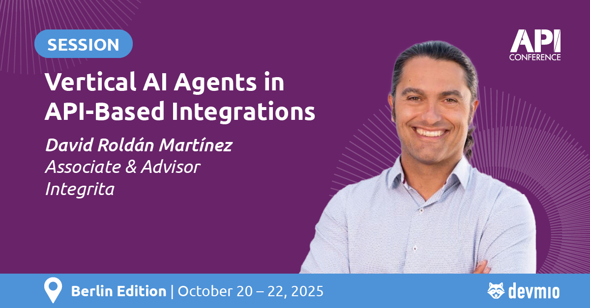 api_conference's tweet image. Vertical AI agents that plug into real systems—not demos.
👤 David Roldán Martínez (Integrita)
📍 API Conference Berlin • Oct 20–22, 2025
Learn: 🧭 agent design 🔌 API/events 🔒 security & policy 🔍 evals/SLAs
More: f.mtr.cool/yzrmubtzoc
#APIcon #AIAgents #APIs
