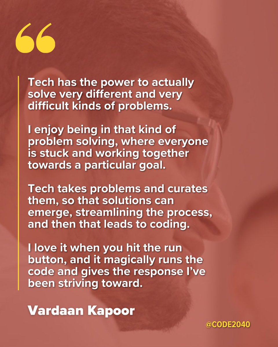 Code2040's tweet image. Meet Vardaan Kapoor, 2024-25 Fellow! He finds joy in “ah-ha moments” &amp;amp; solving complex problems.

He’s building intelligent DB systems &amp;amp; believes racial equity is key to tech’s future: “Opportunities, resources &amp;amp; respect should be mutually shared.”

READ: code2040.org/blog