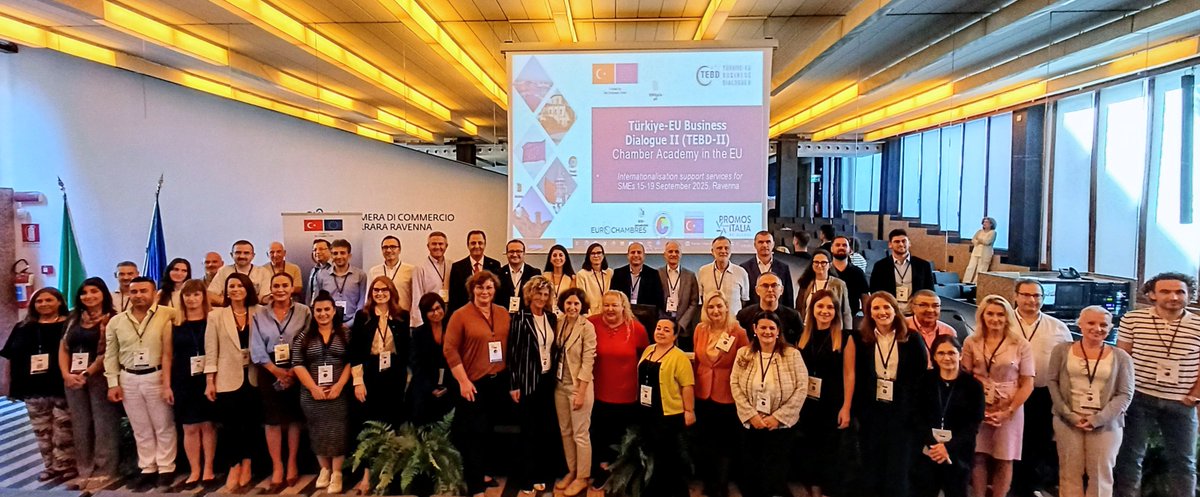 ✨Excitement in Ravenna! 🇮🇹
1st #ChamberAcademy under the #TEBDII project brought 40 Chamber executives from Türkiye and the EU come to boost their capacity to support #SMEs in reaching global markets 🌍enhancing #internationalisation strategies. Practical tools, fresh insights🚀