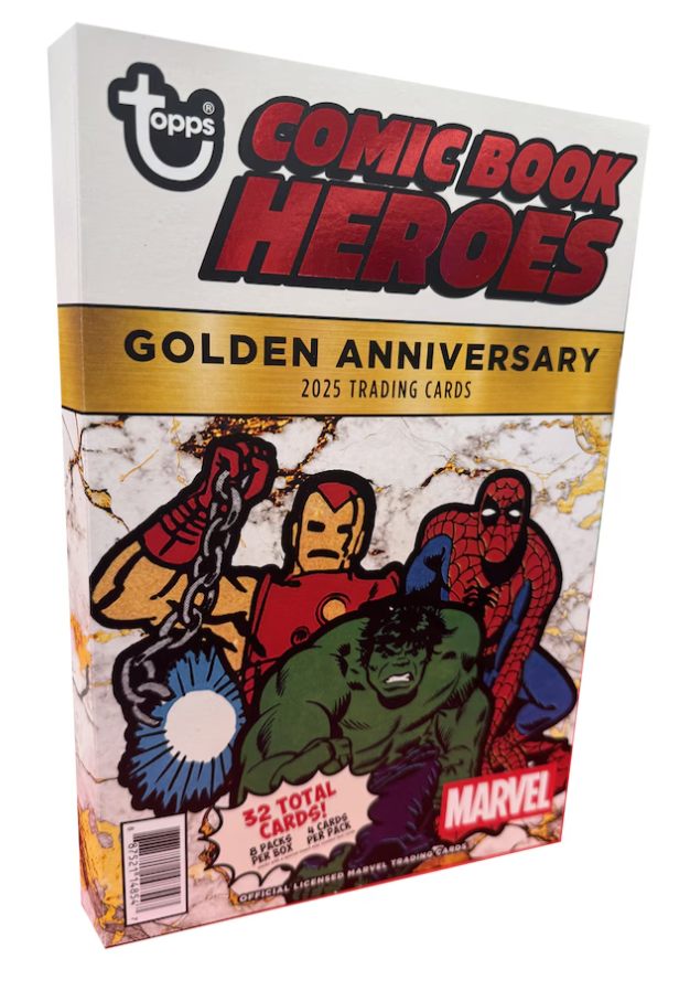 SOLELINKS's tweet photo. Ad: 2025 Topps Marvel Comic Book Heroes 1975 Golden Anniversary Factory Sealed Hobby Box on Fanatics => https://t.co/k5jpxBQg6y https://t.co/G3WiOtJYsj