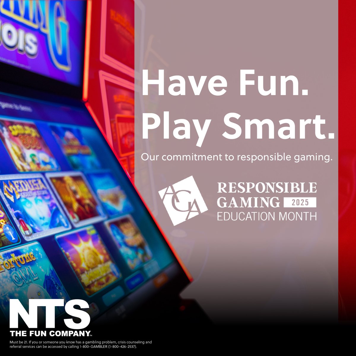 Did you know Responsible Gaming Cards and materials are available to NTS locations to support players? 

NTS supports the American Gaming Association (AGA) in recognizing Responsible Gaming Education Month (RGEM) each September and provides support materials year-round to our