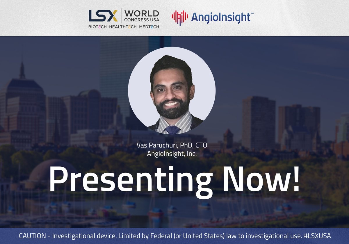 Excited to see Dr. Vas Paruchuri, CTO of AngioInsight, at #LSXBoston today! He’s sharing insights on breakthrough tech in cardiovascular care. 
🕚 Sept. 16 | 11:45 AM  
📌 Day 1 Showcases | LSX USA Congress  
👉 bit.ly/4oBTbnP  
#LSXUSA #AngioInsight #CMD