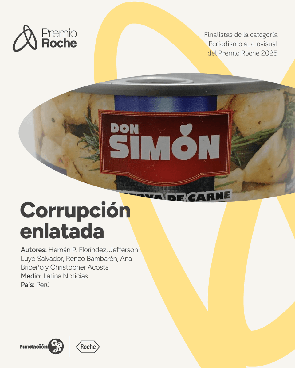 <a href="/damayar90/">Daniela Amaya</a> <a href="/cmarcelabecerra/">Marcela</a> <a href="/lasillavacia/">La Silla Vacía</a> 🇵🇪 “Corrupción enlatada”, publicado por <a href="/HernanInkarri/">Hernán P. Floríndez</a>, Jefferson Luyo Salvador, <a href="/Renzogbc/">Renzo Bambarén</a>, Ana Briceño y <a href="/TrujiYo/">Christopher Acosta</a> en <a href="/Latina_Noticias/">Latina Noticias</a>. 
Una investigación compleja y rigurosa, que, a partir de una filtración de información, logra evidenciar un entramado de corrupción en la