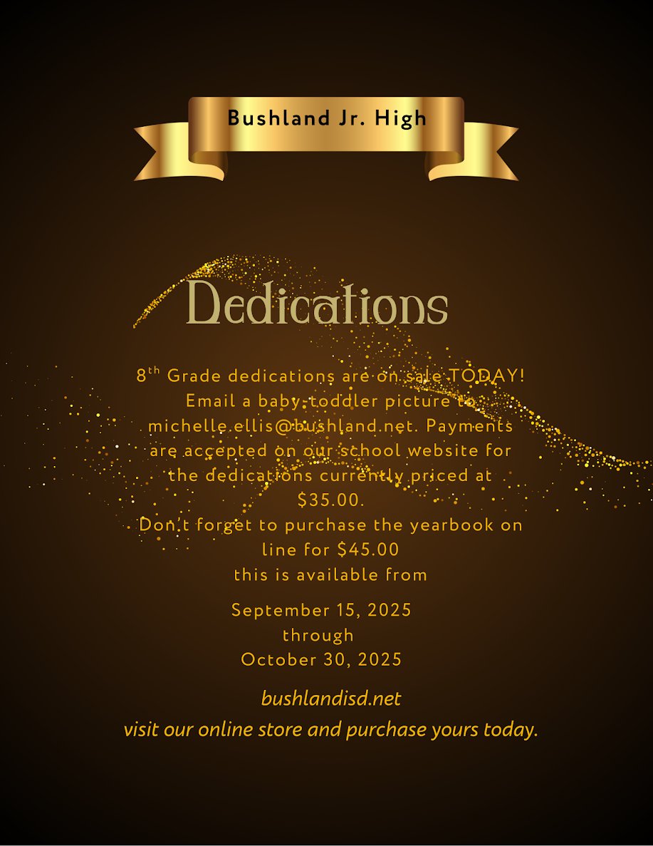 2025/2026 YEARBOOKS &amp; 8TH GRADE DEDICATIONS