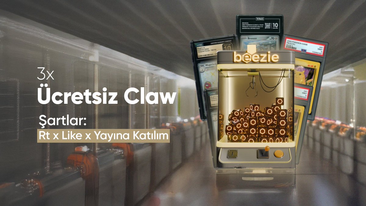 🚨Giveaway🚨

Toplamda 3 kişiye ücretsiz <a href="/beezie_io/">Beezie</a>'dan toplam 150$ değerinde Claw hediye ediyoruz!

Katılım için:
▫️Bu Post’u Like/RT’le.
▫️Yorumlara 2 arkadaşını etiketle.
▫️Bu akşam olacak yayına katıl; (kick.com/hitasyurek)

📌Kazananlar yayında açıklanacak.